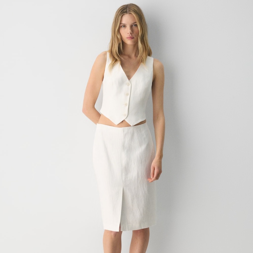 Aritzia Wilfred Pacino Linen Vest - Picture 2 of 8